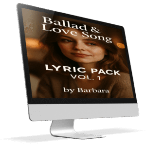 Ballad & Love Song Lyric Pack Vol. 1 – 10 Original Songs | by Barbara
