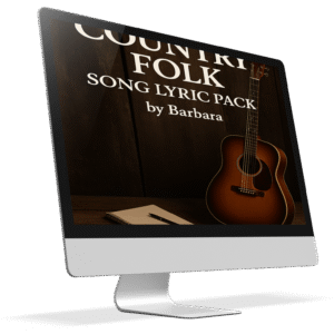 Country Folk Song Lyric Pack – 100 Original Acoustic Songs for Porch & Guitar by Barbara